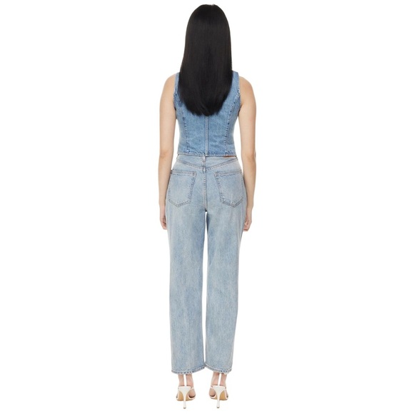 Aritzia Denim Forum Light Blue Distressed High Rise Loose Jeans | Size 26/29L - Picture 6 of 16